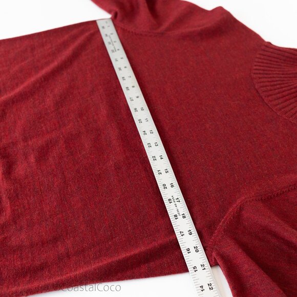 Vintage Valerie Separates 100% Merino Wool XL Turtleneck UK-Made Holiday Red - Picture 9 of 12